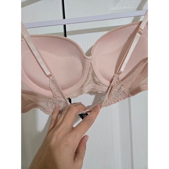 International intimates 34C women's light pink lace push up bra - Picture 4 of 6